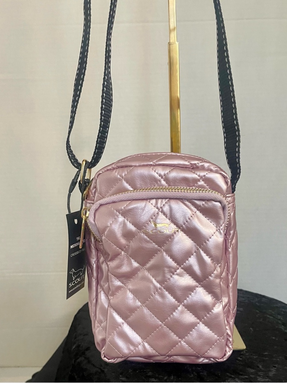Scout Quilted Metallic Rose Pink Crossbody Bag NWT
